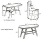 TOPMAX 6-Piece Wood Counter Height Dining Table Set with Storage Shelf