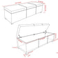 Avalon 54 Inch Wide Extra Large Storage Ottoman Bench in Stone