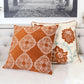 Burnt Orange Damask Embroidered Throw Pillow
