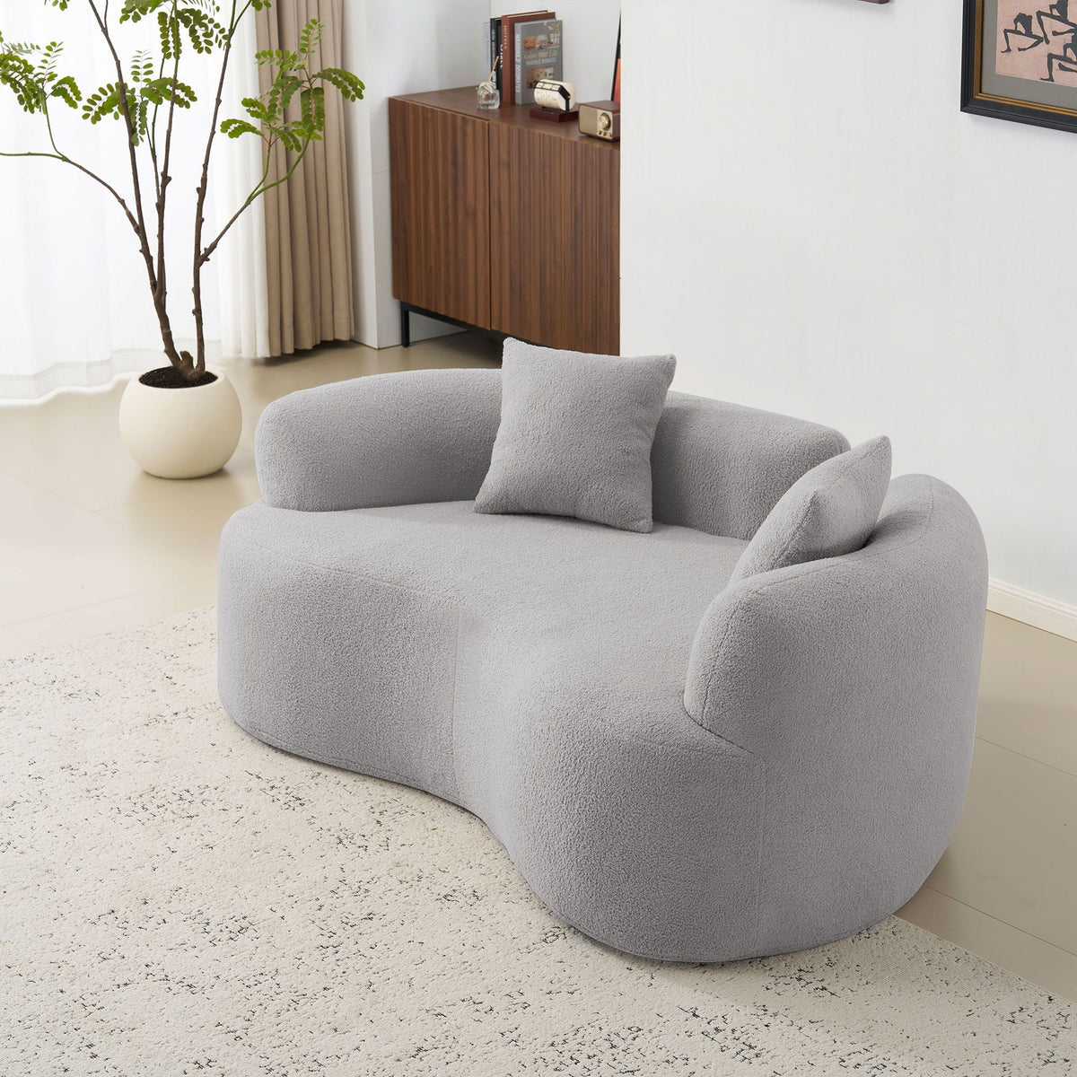 Modern Curved Loveseat - view 7