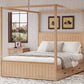 Queen Size Canopy Bed with Trundle and Storage