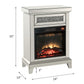Noralie - 24" Fireplace - Mirrored & Faux Diamonds