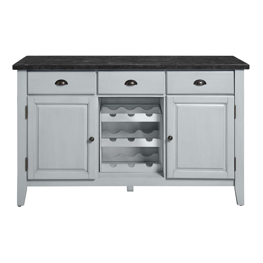 Lanton - Server - Natural Marble & Antique White