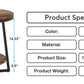 19.68" Industrial End Table with Storage Shelf
