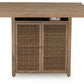 Walton Bridge - Square Bar Table W/Fire Pit - Driftwood