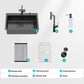 33" Drop-In Gunmetal Kitchen Sink