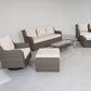 Luxury Rattan Patio Conversation Set – Includes 2 Swivel Chairs, Sofa, Coffee Table, And 2 Ottomans With Premium