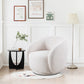 Swivel Accent Chair in Boucle Fabric Upholstered Barrel Chair