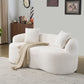 Curved Loveseat Sofa With Round Armrest - view 7