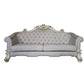 Vendome II - Sofa With 6 Pillows - Two Tone Ivory Fabric & Antique Pearl