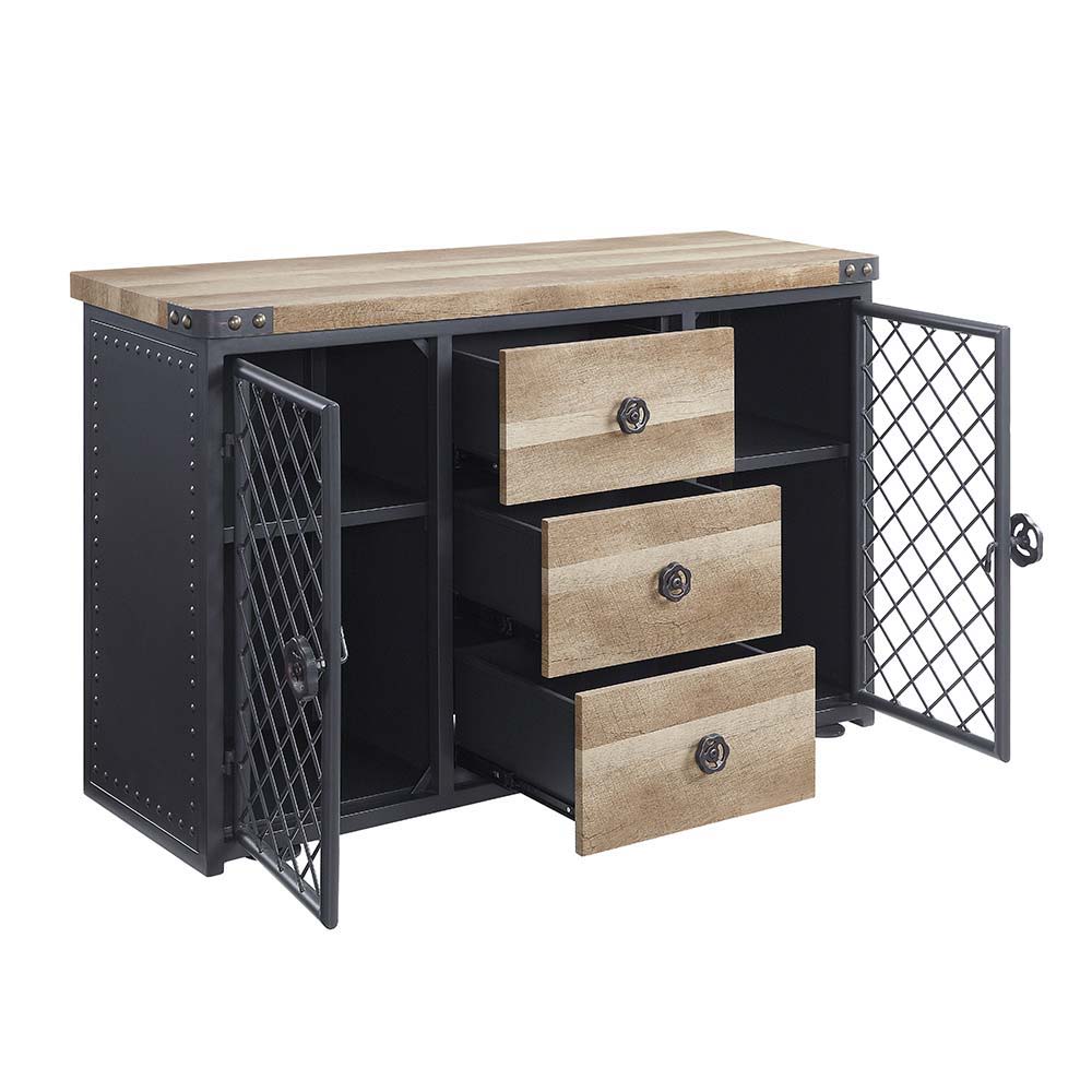 Edina - Server - Oak & Sandy Black