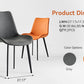 Grey PU Leather & Iron Leg Dining Chairs (2-Piece)