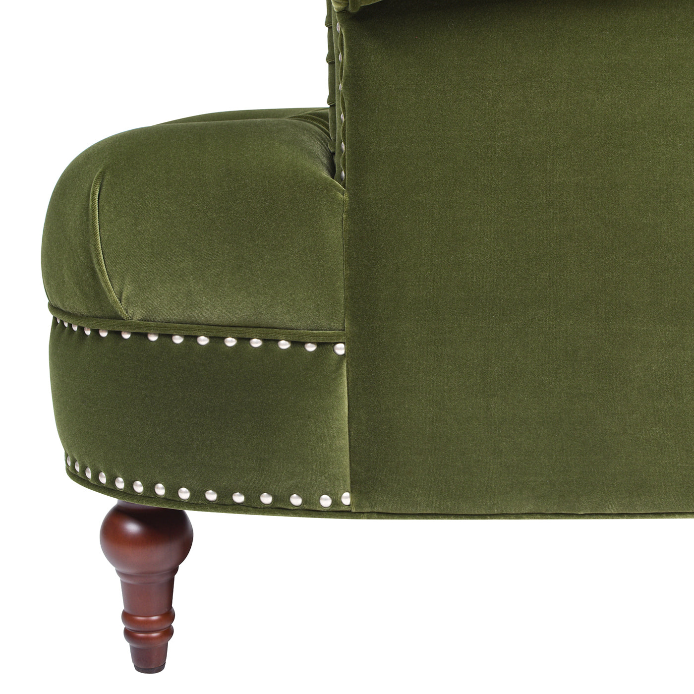 La Rosa Victorian Tufted Upholstered Accent Chair, Olive