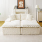 White Turtle Velvet Double Chaise Lounge