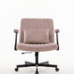 Pink Velvet Criss Cross Armrest Office Chair