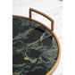 S/2 Round Decorative Tray with Abstract Marbled Design
