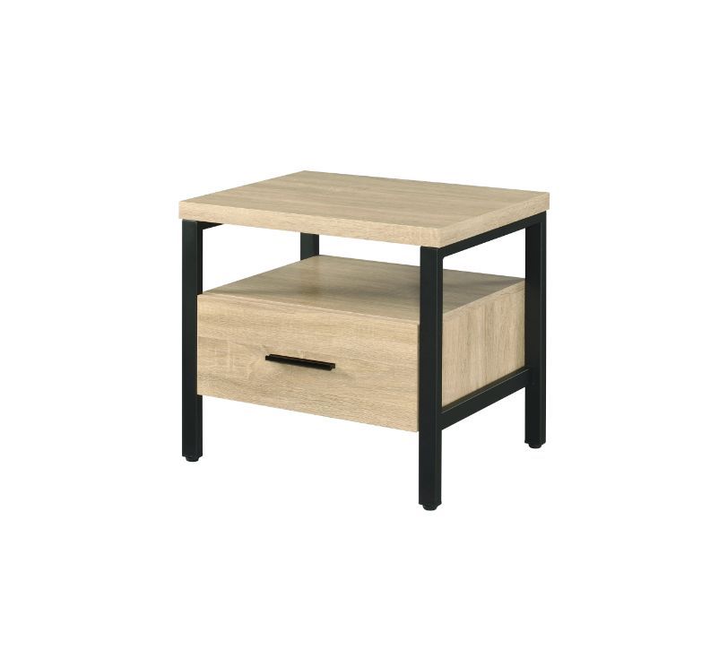 Yawan - Accent Table - Oak & Black