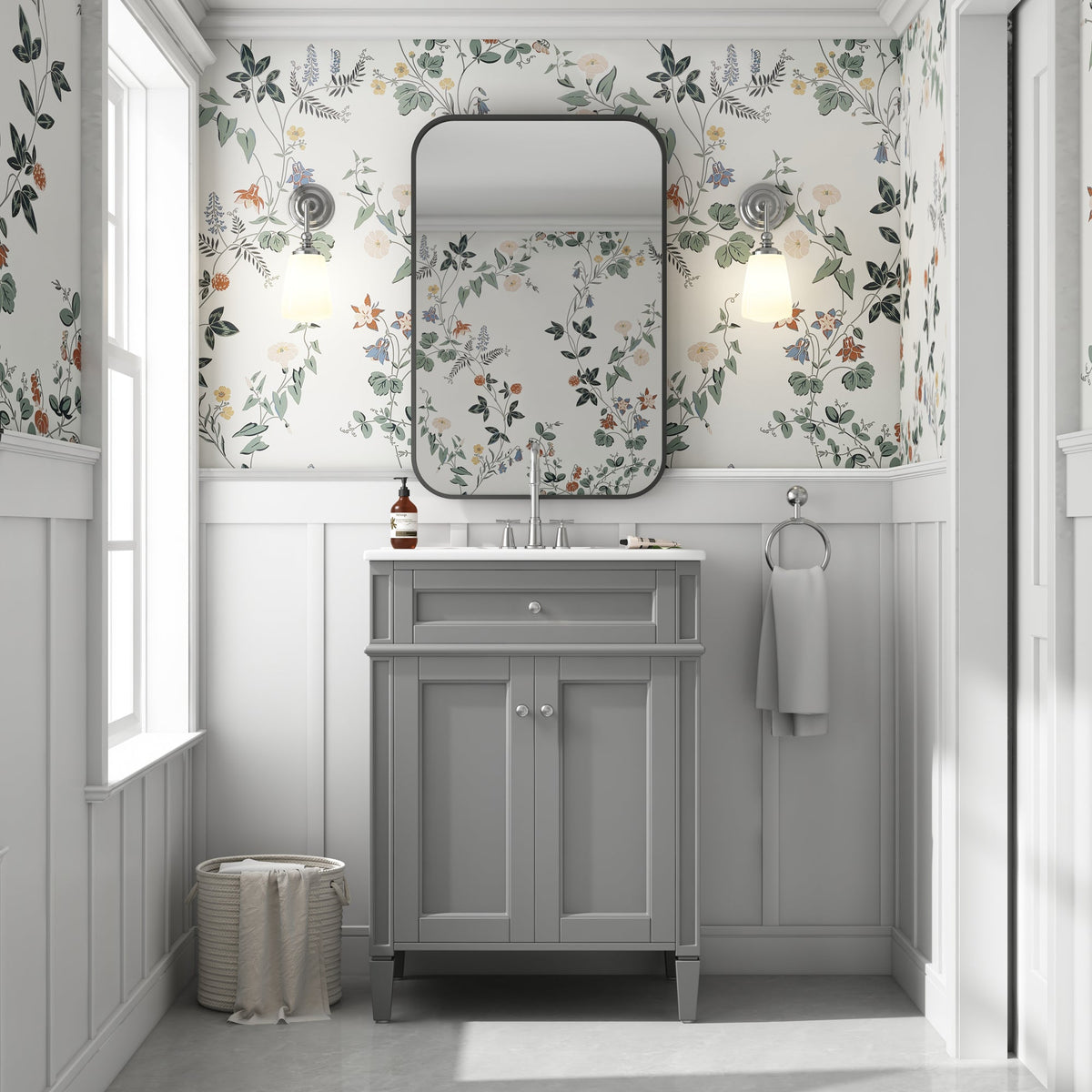 24" Bathroom Vanity with 2 Doors and Tip-Out Drawer