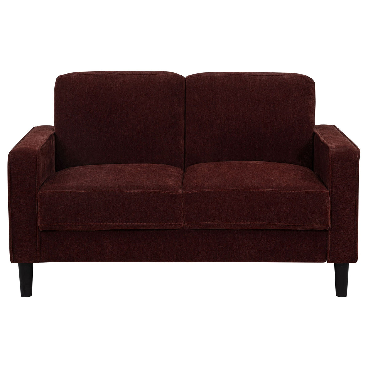 Ruth Fabric Upholstered Track Arm Loveseat Rust Red - view 7