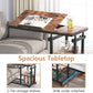 Rustic 32” Width Adjustable C-Shaped End Table with Wheels