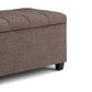Sienna 33-Inch Wide Storage Ottoman Bench in Fawn