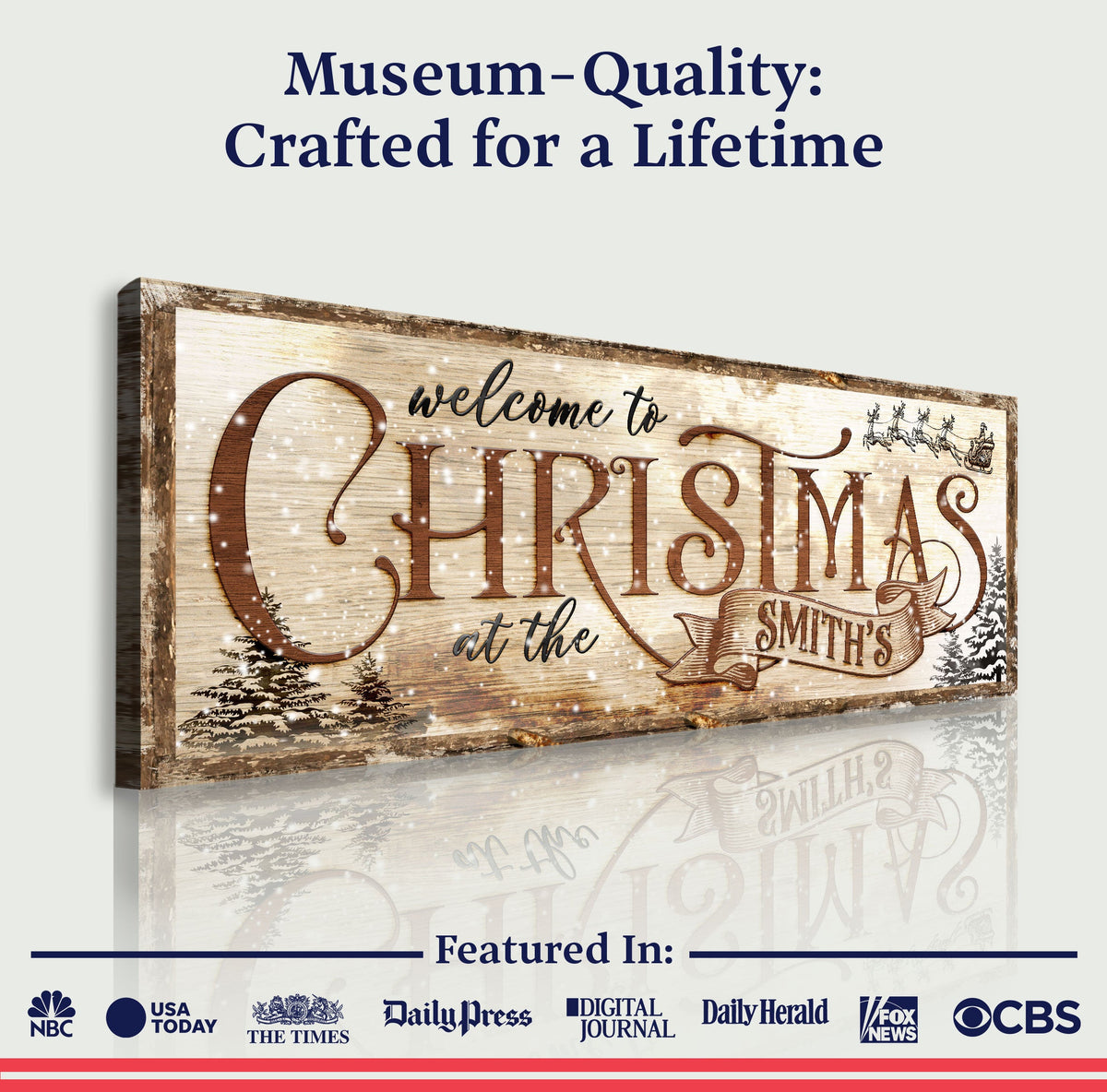 Family Welcome To Christmas Sign - view 4