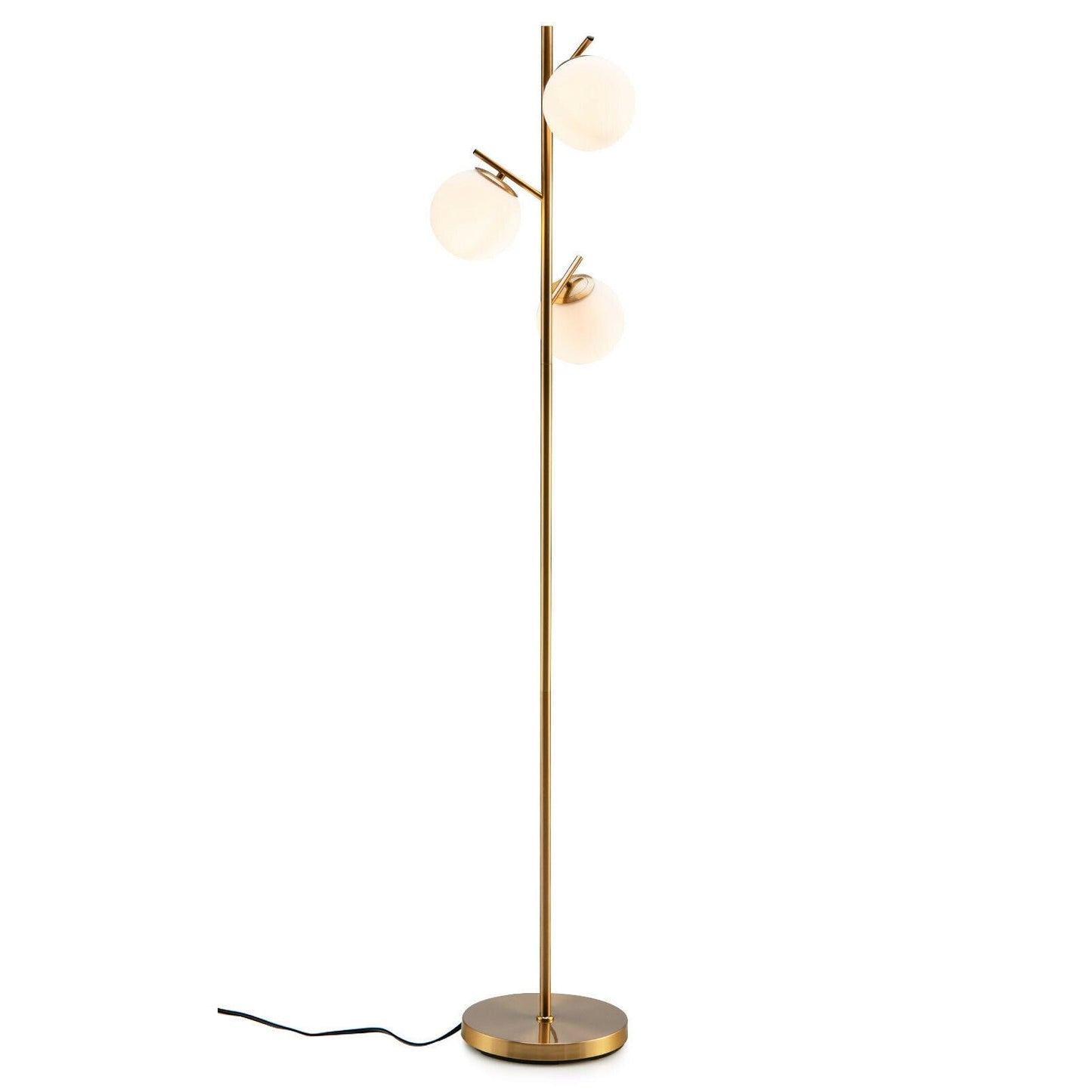 Golden 3-Globe Floor Lamp Foot Switch