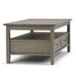 Warm Shaker Solid Wood 48 Inch Wide Transitional Coffee Table