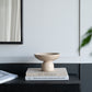 Round Marble Pedestal Fruit Bowl