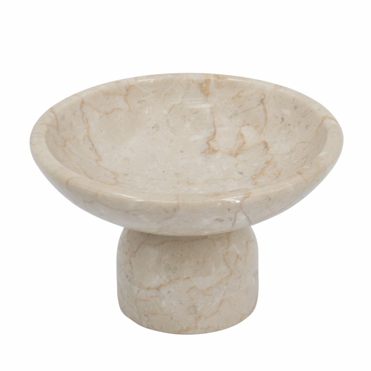 Round Marble Pedestal Fruit Bowl