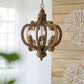Farmhouse Chandelier, 6 Light Wood Chandelier Pendant Light Fixture With Adjustable Chain For Dining Room - view 5