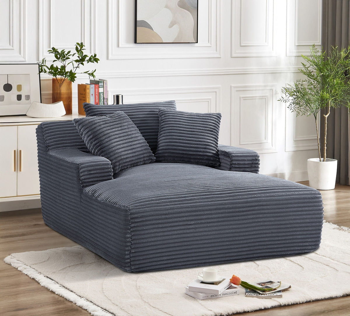 Cloudline - Oversized Chaise Lounge, Modern Comfy Couch With Full Foam Cushioning, Cozy Sleeper Sofabed - view 3