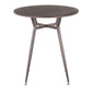 Round Dinette Table in Antique Metal