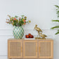Natural Brown Media Center with Rattan Doors