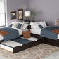L-Shaped Platform Bed with Trundle and Built-in Desk
