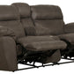 Atlas - Reclining Console Loveseat With Storage - Charcoal
