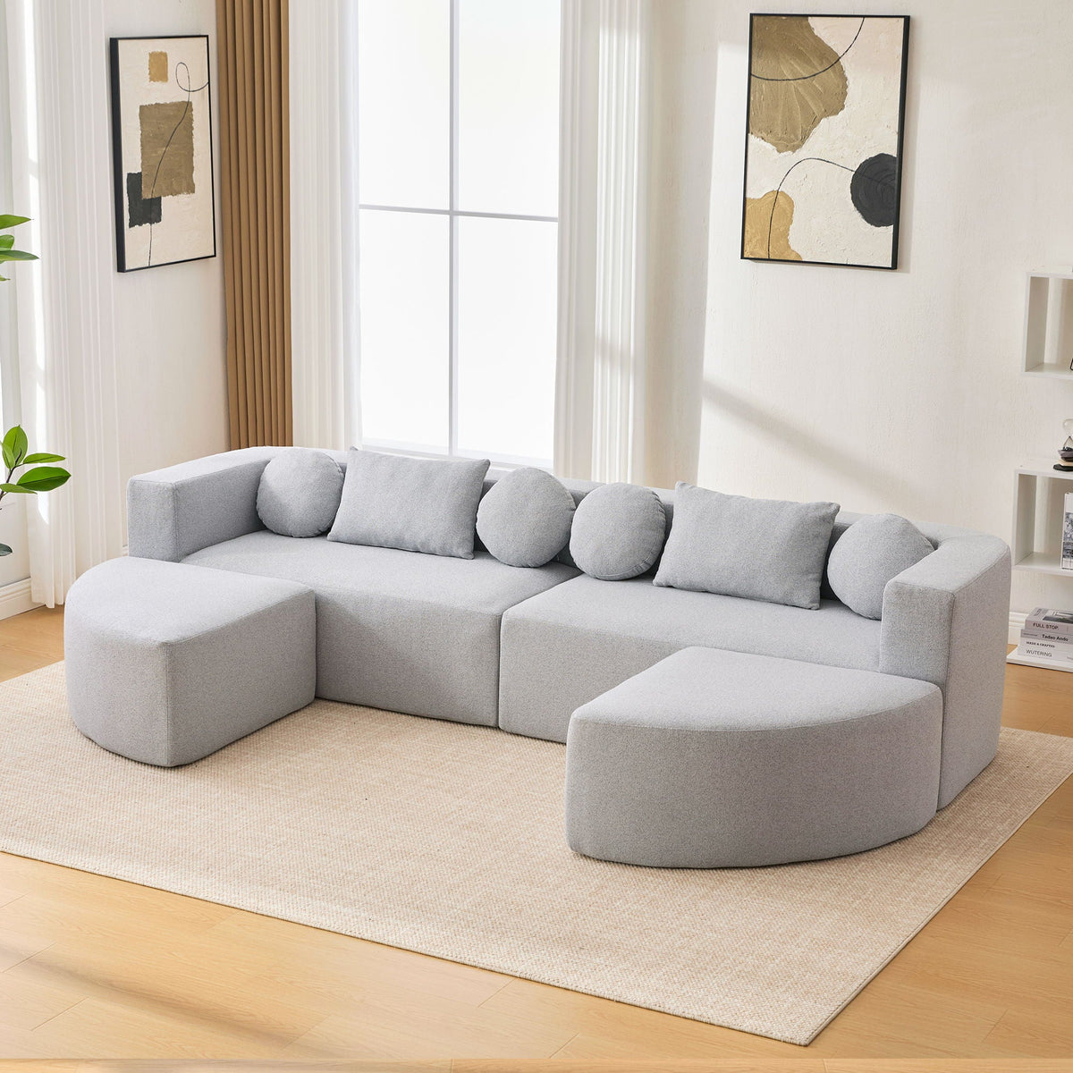 Boneless - Couch Modular Sectional Sofa With Deep Seating And Curved Design - view 17