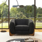 Alpine 44" Sherpa Arm Chair, Ebony