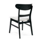 Set of 2 Dining Chairs - Upholstered Seat, Rubberwood Legs
