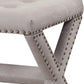 Linen Blend Accent Bench with Nailhead Trim
