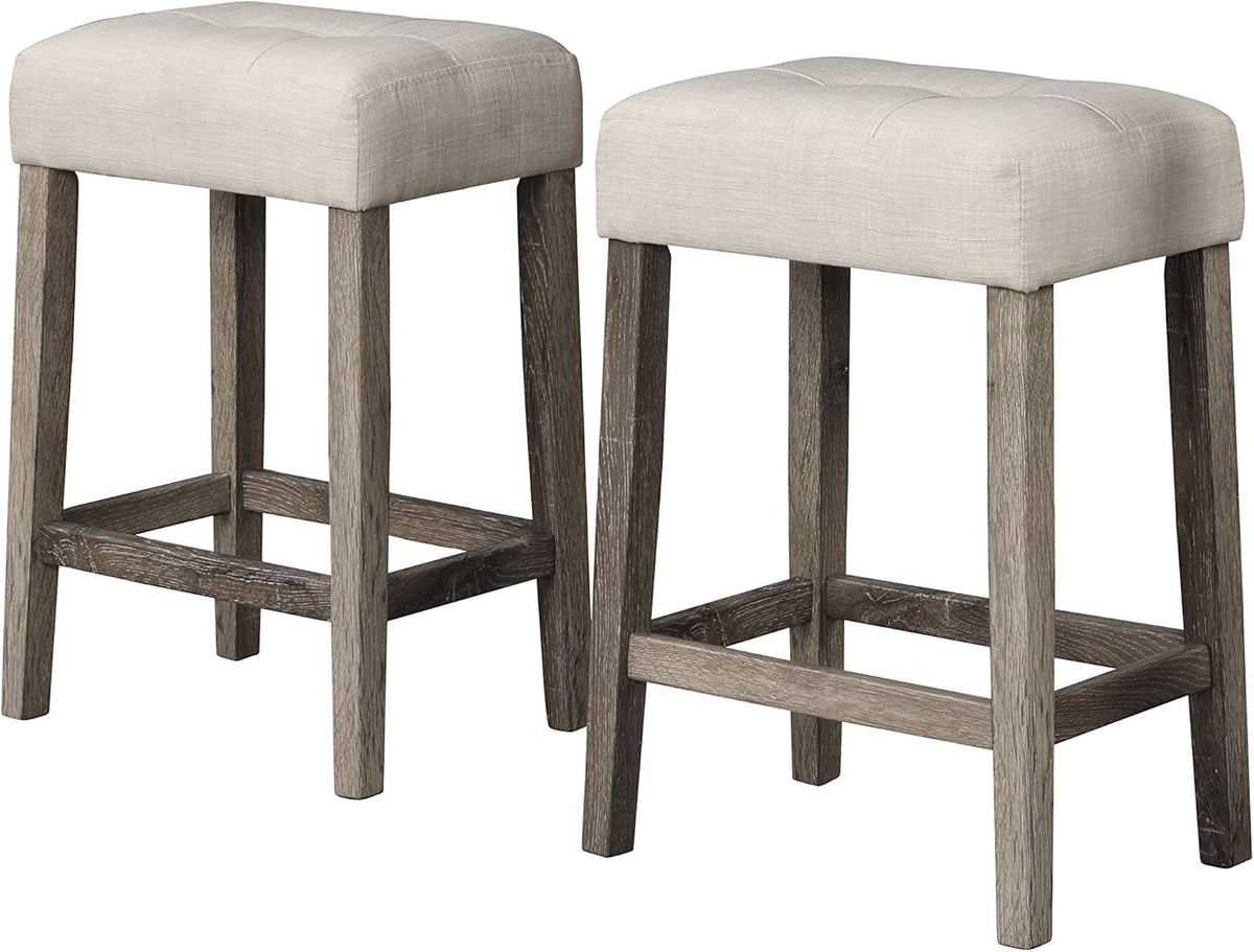 Transitional 24" Wood Counter Stool Set of 2