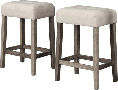 Transitional 24" Wood Counter Stool Set of 2