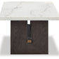 Burkhaus - Rectangular Cocktail Table - White / Dark Brown
