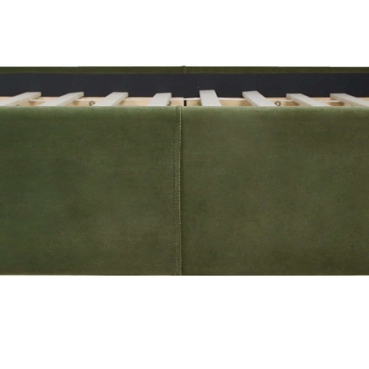 Stockholm Modern Wavy Headboard Platform Bed, King, Olive