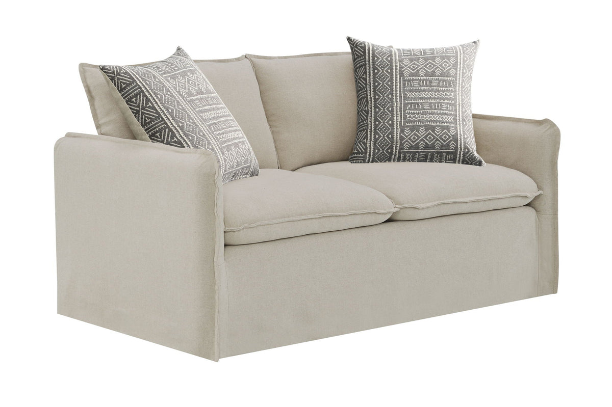 Upendo - Pattern Fabric 3 Pieces Living Room Set - Beige Yakety Yak Sand - view 7