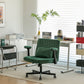 Green Velvet Criss Cross Armrest Office Chair
