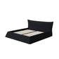 Queen Size Upholstered Platform Bed with Special Shaped Velvet Headboard