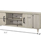 1pc TV Stand - Contemporary Light Wood Finish with Sliding Doors