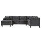 U Shaped Sectional Sofa, Corner Living Room Couch With Built In Cup Holders, Storage, USB Ports - view 24