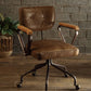 Hallie Vintage Whiskey Top Grain Leather Office Chair